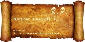 Ruttner Paszkál névjegykártya